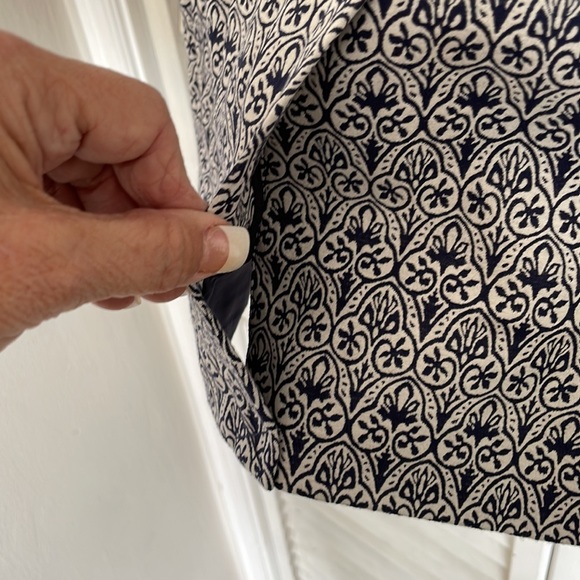 NWT TORY BURCH Navy & White 'Heidi" Pencil Skirt, Size 10 - Picture 5 of 8